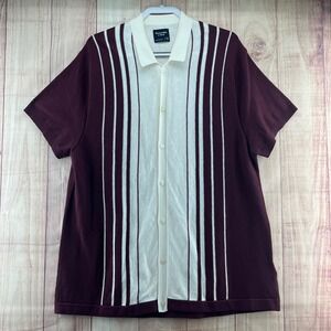 Abercrombie Fitch Mens Featherweight Burgundy White Stripe Polo Shirt XXL